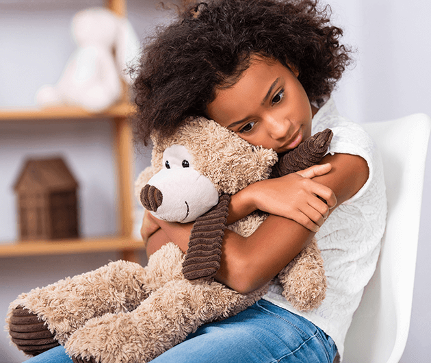 Picture of little girl with teddy baby